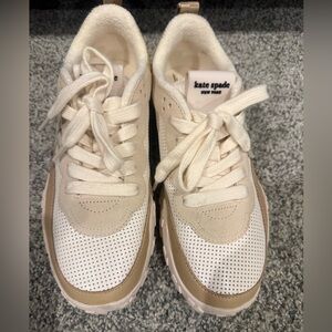 Kate Spade Cream and Tan Sneakers